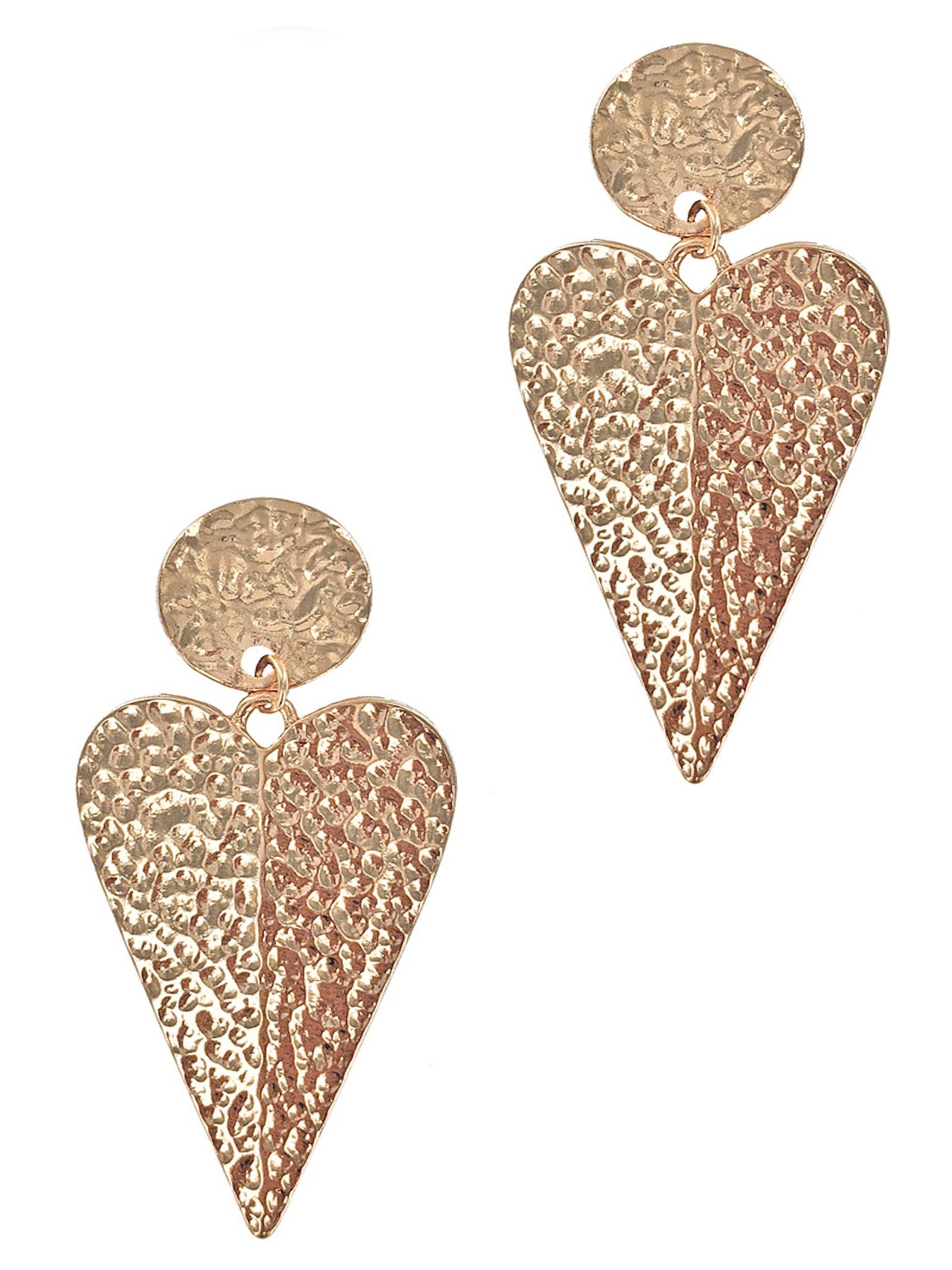 Hammered Heart Dangle Earrings